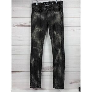 RUDE Skinny Jeans Black‎ Acid Wash Distressed Denim Pants Size 26 x 32